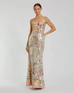 Sleeveless Bustier Floral Applique Gown