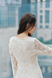 Women’s Beige Lace Floral Dress