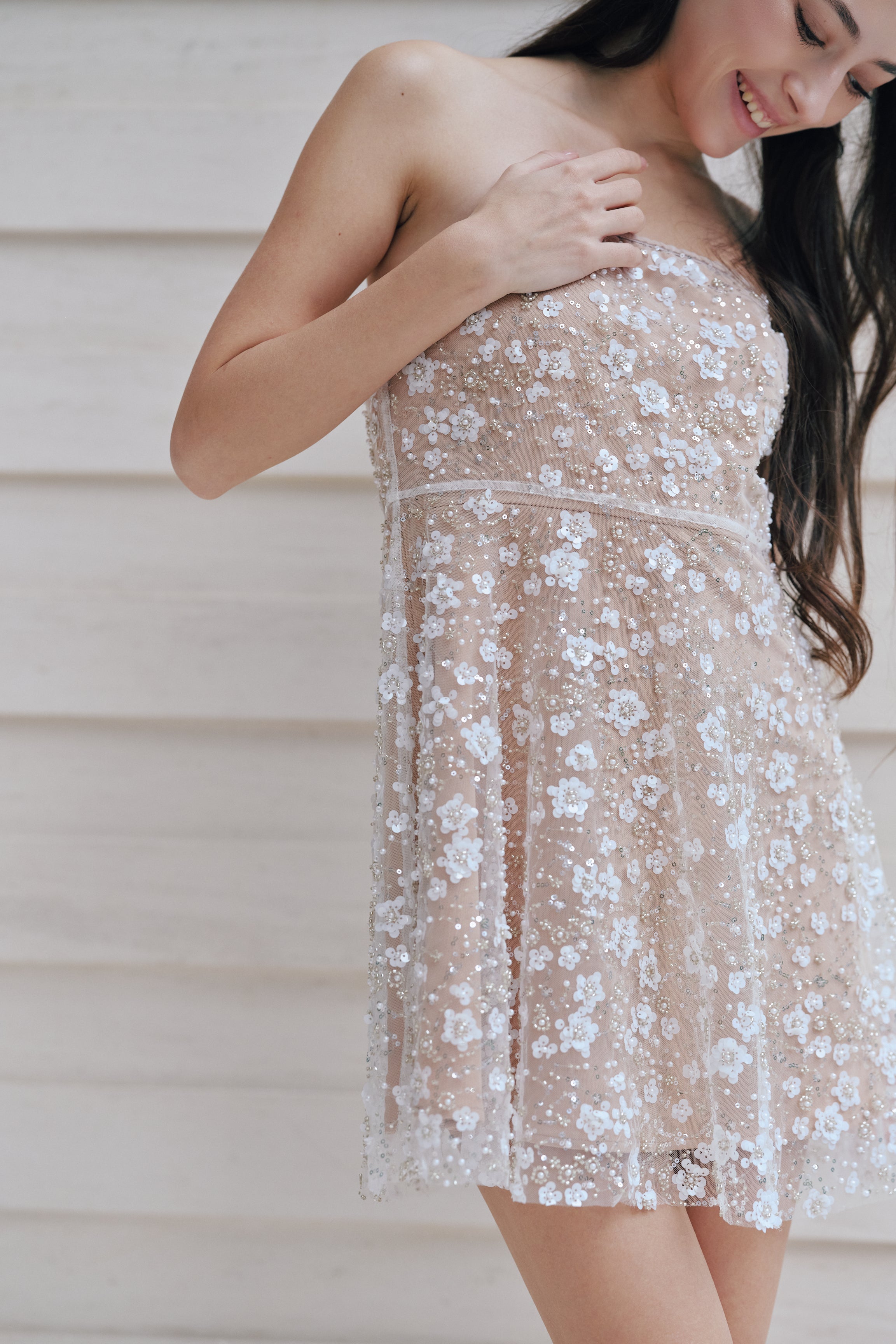 Sparkling Strapless Mini Dress