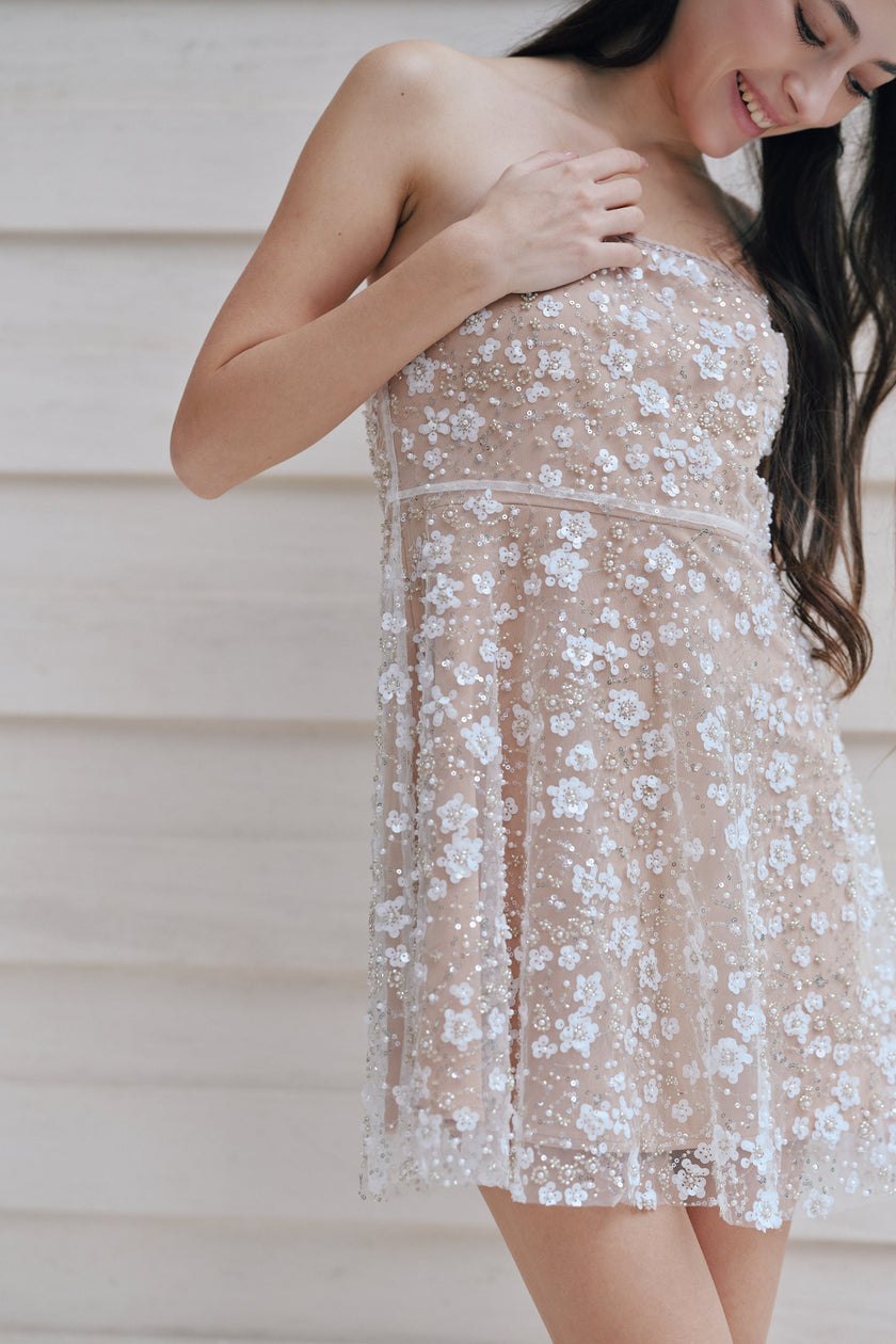 Sparkling Strapless Mini Dress