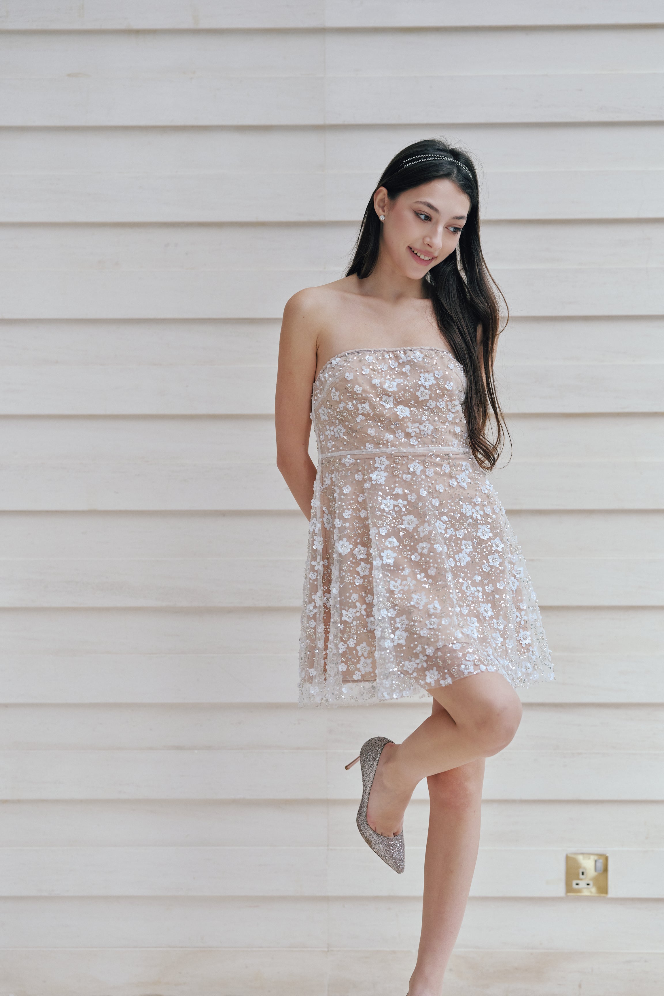 Sparkling Strapless Mini Dress