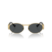 Retro Gold-Tone Oval Sunglasses
