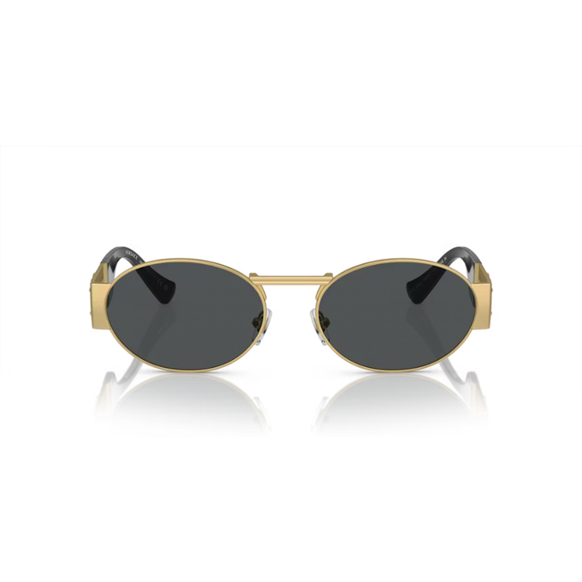 Retro Gold-Tone Oval Sunglasses