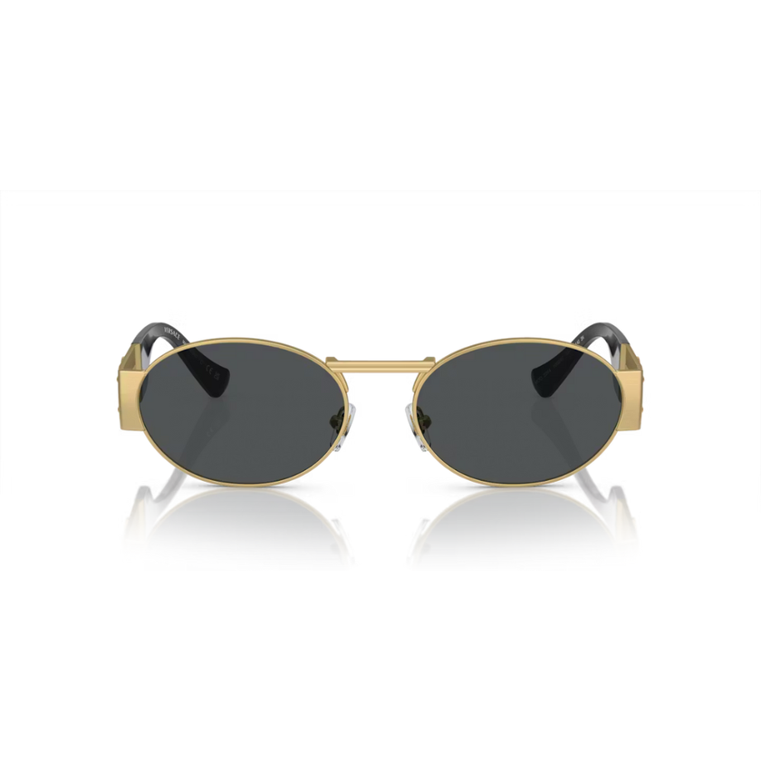 Retro Gold-Tone Oval Sunglasses