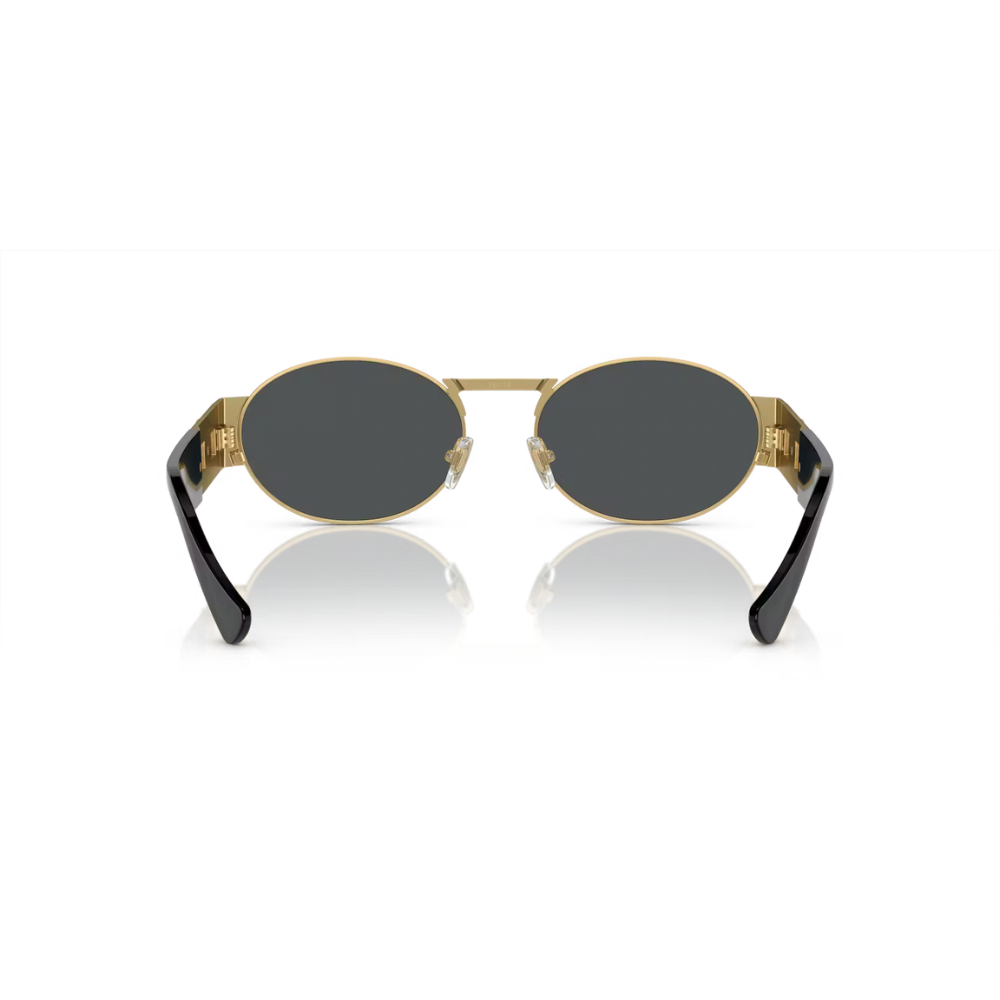Retro Gold-Tone Oval Sunglasses