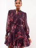 Floral Stand Collar Long Sleeve Maxi