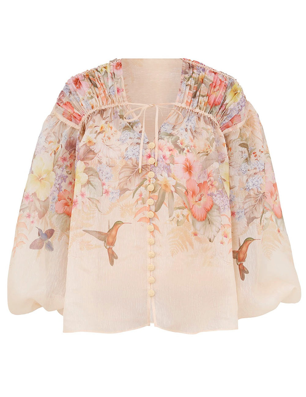 The Illuminate Drawn Blouse Rouged Shoulder Panels Dress