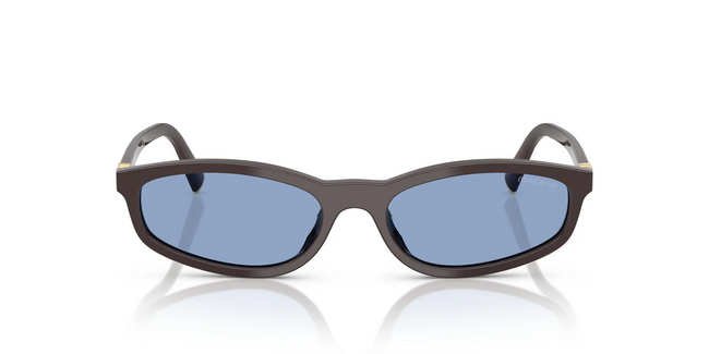 Dark Frame with Bold Blue Tinted Lenses Sunglasses
